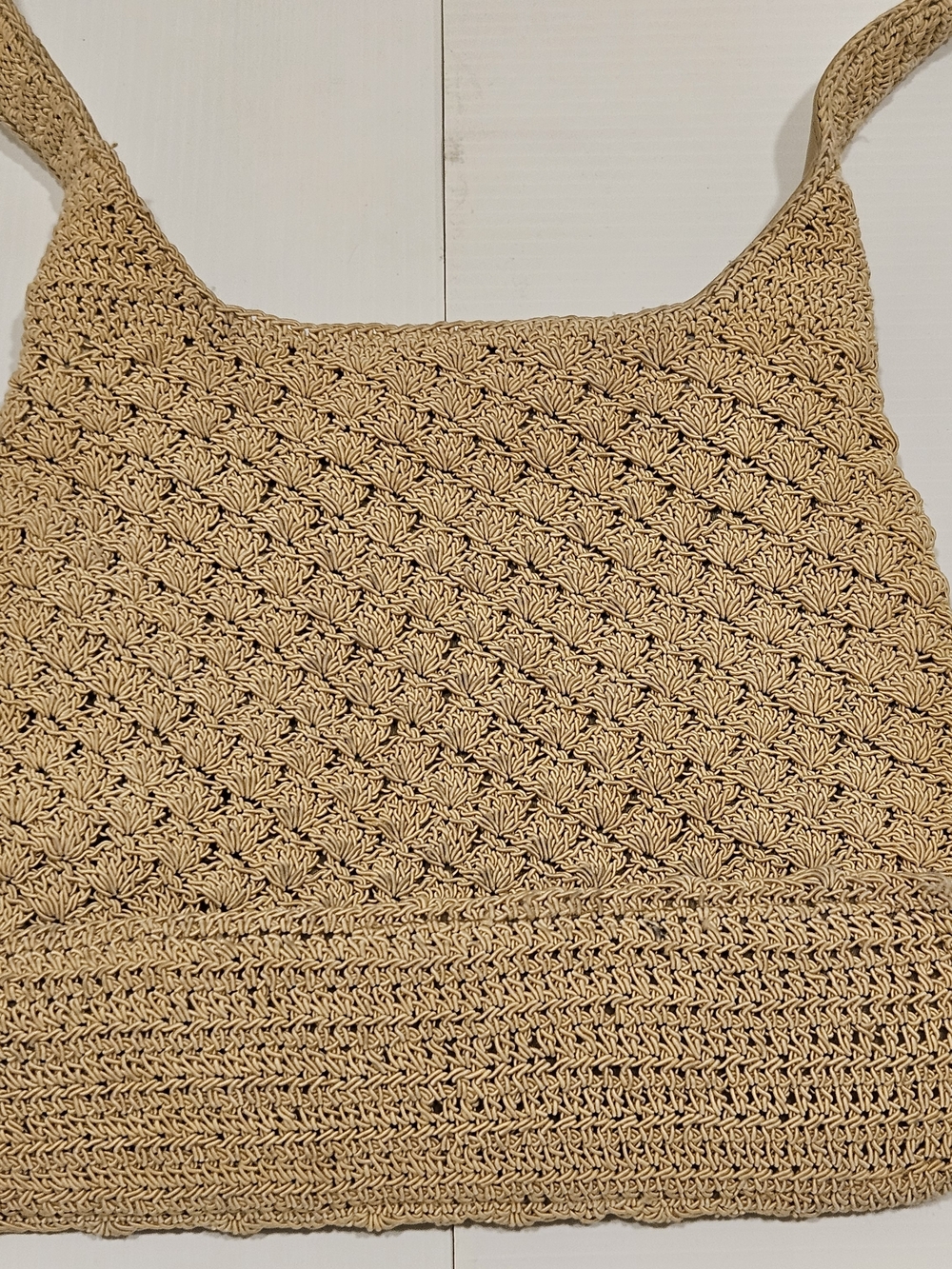 Crazy Horse by Liz Claiborne Women Teen Crochet Hobo & Beach Purse Bag Tan